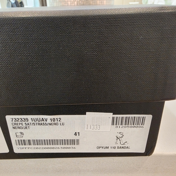 💯 Authentic Saint Laurent Opyum Crystal Black Strappy Sandals - Picture 17 of 17